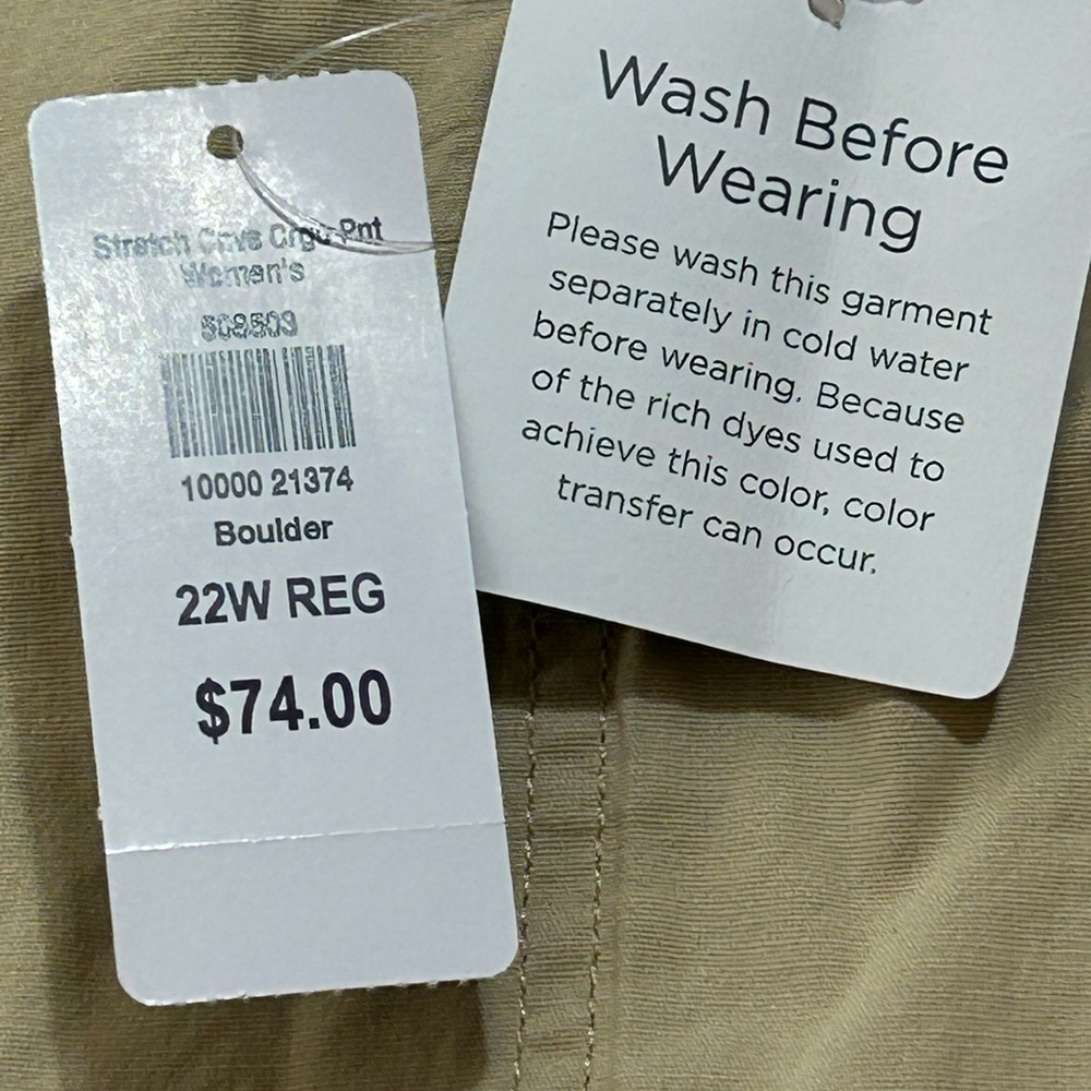 NEW L.L. Bean Quality Women's Tan Straight Leg Cargo Pants Size 24W - Picture 3 of 11